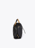 Faux Leather Round Handle Bag