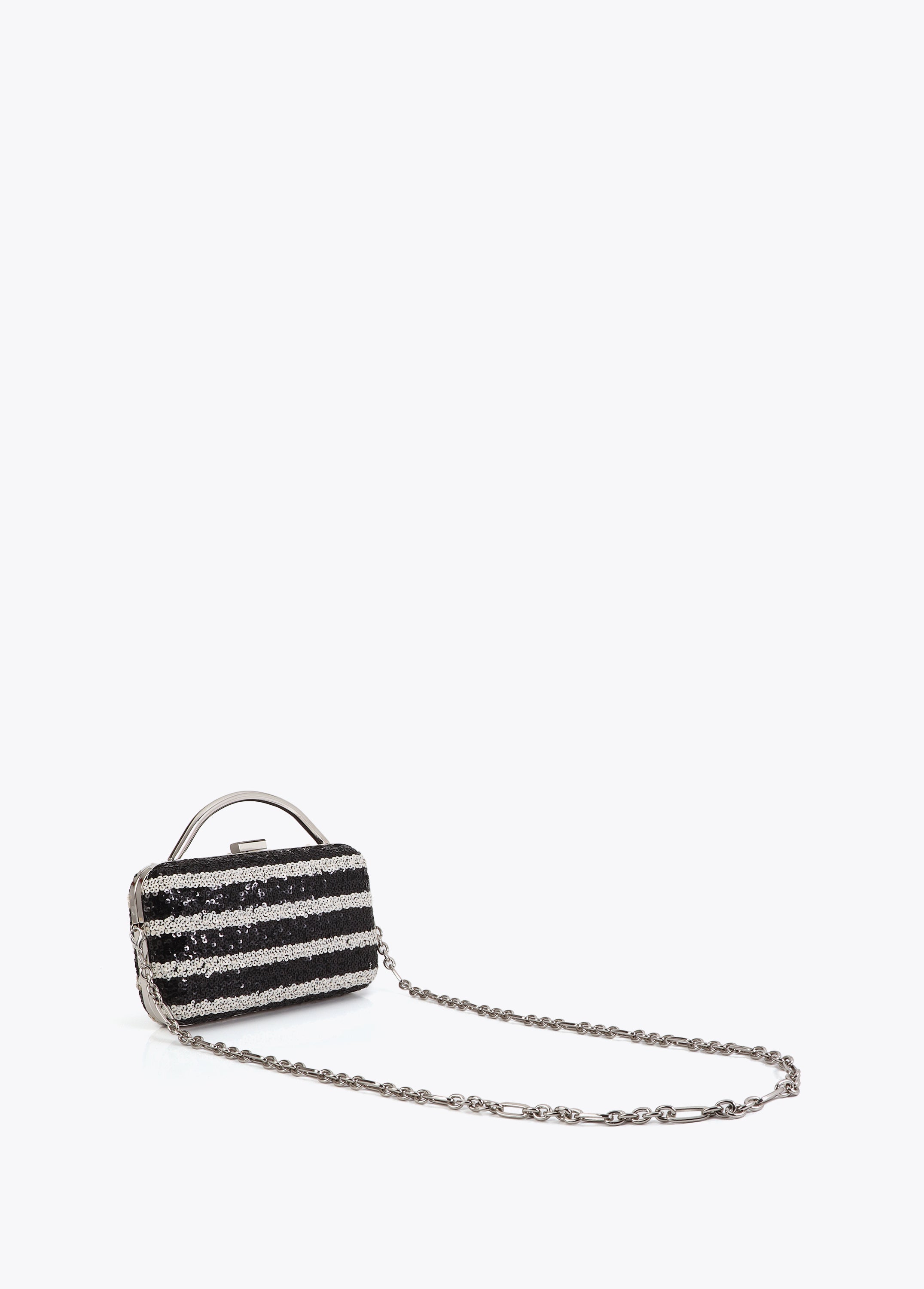Striped Sequin Clutch
