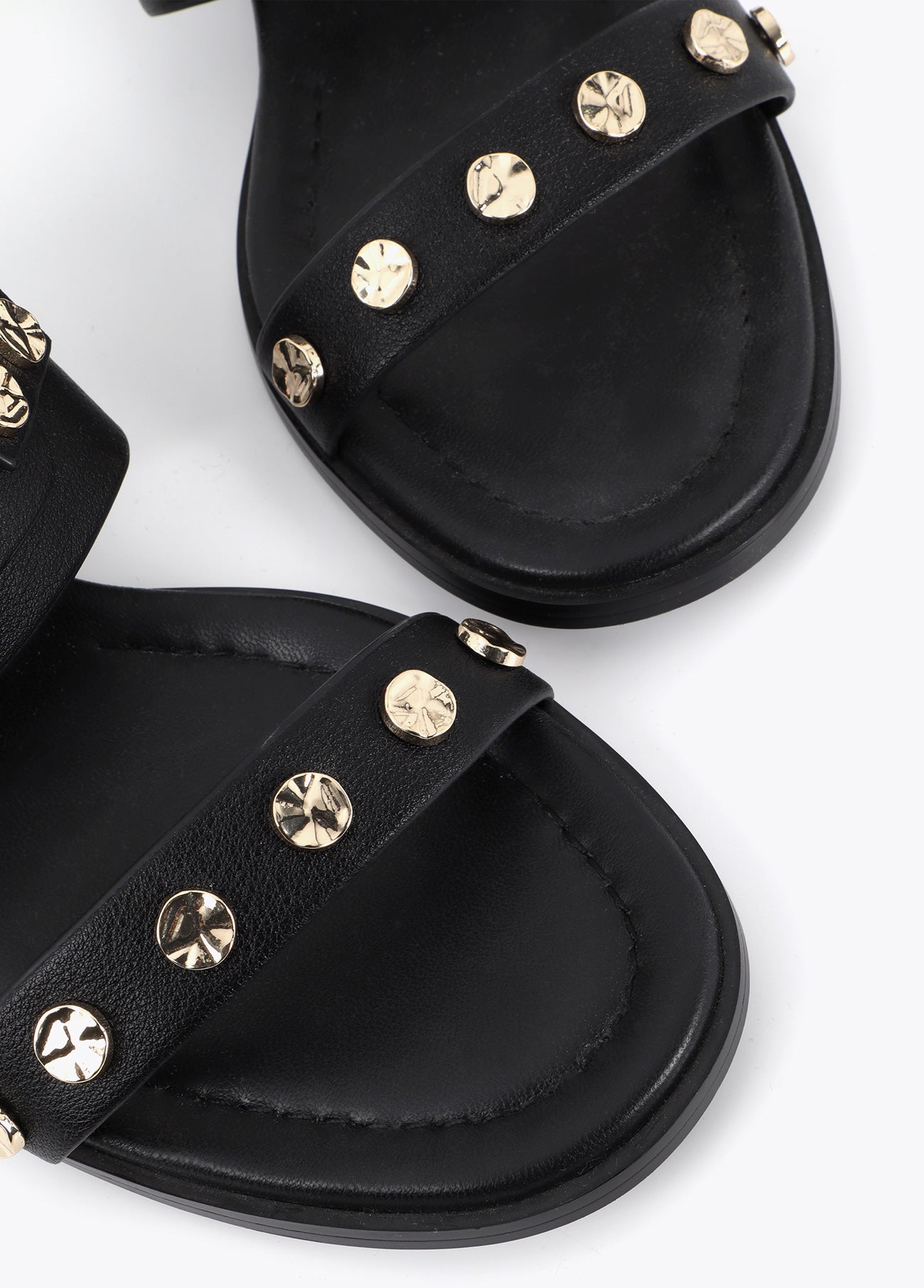Heel Sandal with Leopard Head and Studs