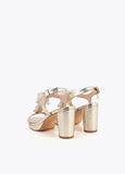 Heeled Sandal with Floral Embellishments