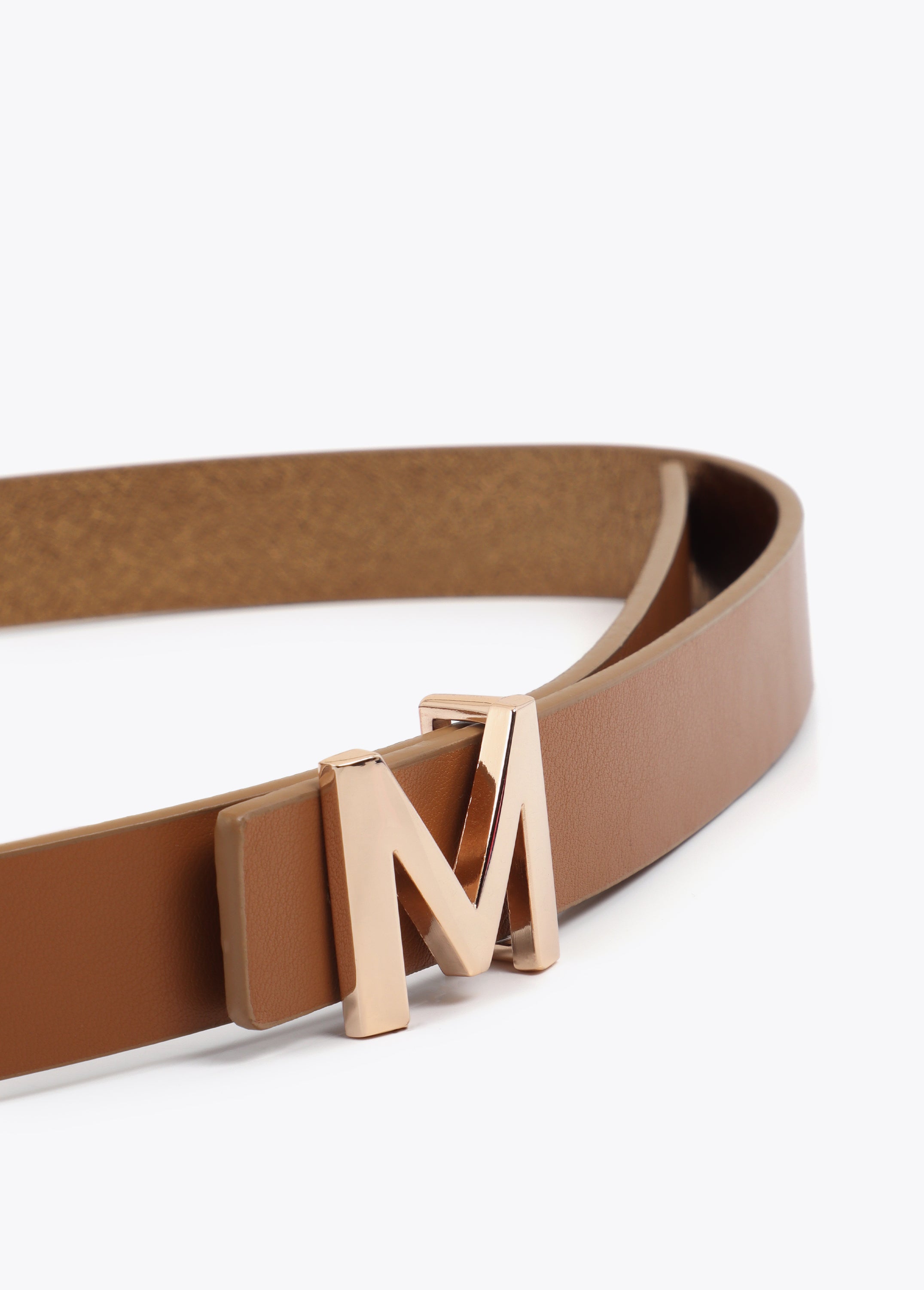Metallic Reversible Belt with Logo M Buckle