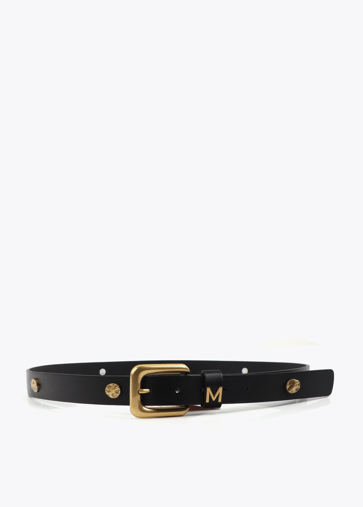 Belt with Square Buckle and Irregular Studs