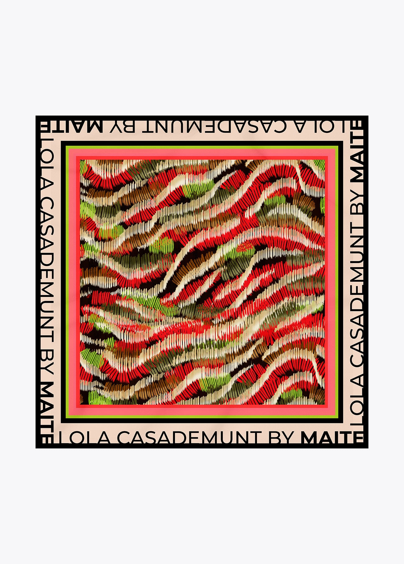 Multicolor Striped Satin Scarf