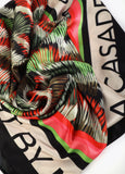 Multicolor Striped Satin Scarf