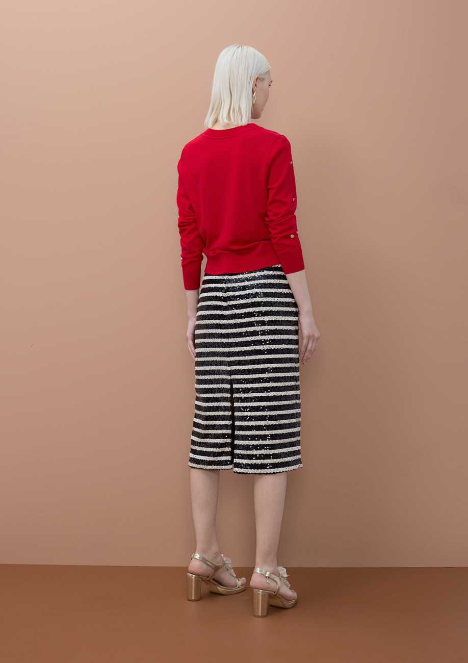 Sequined Straight Skirt