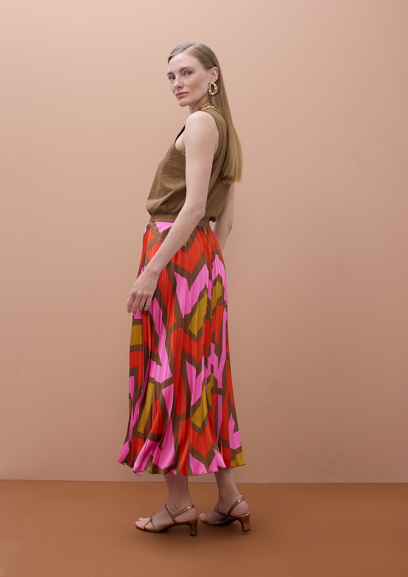 Pleated Skirt with Logo