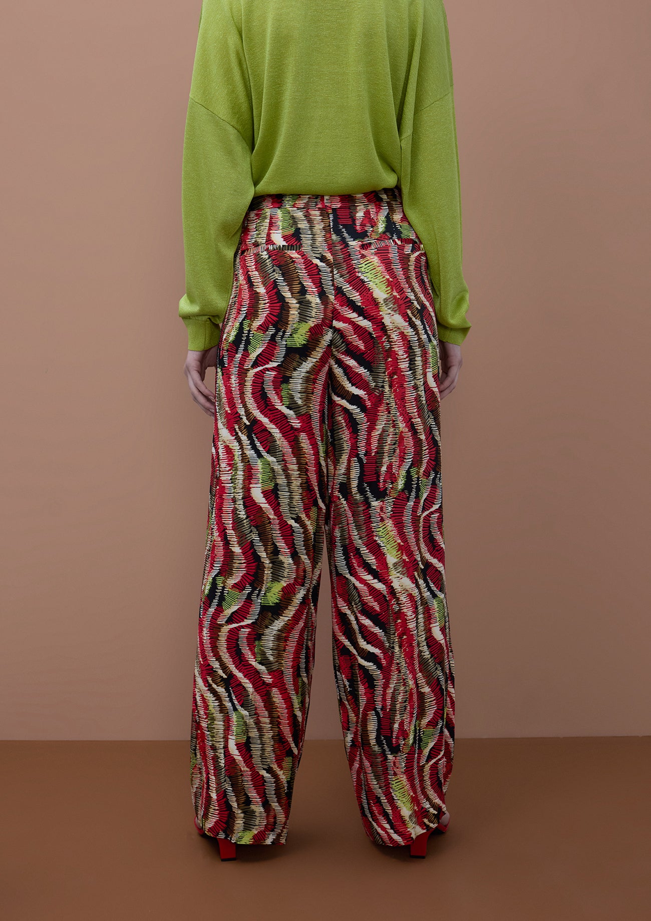 Satin Printed Wideleg Pants
