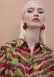 Long Sleeve Serpentine Print Shirt