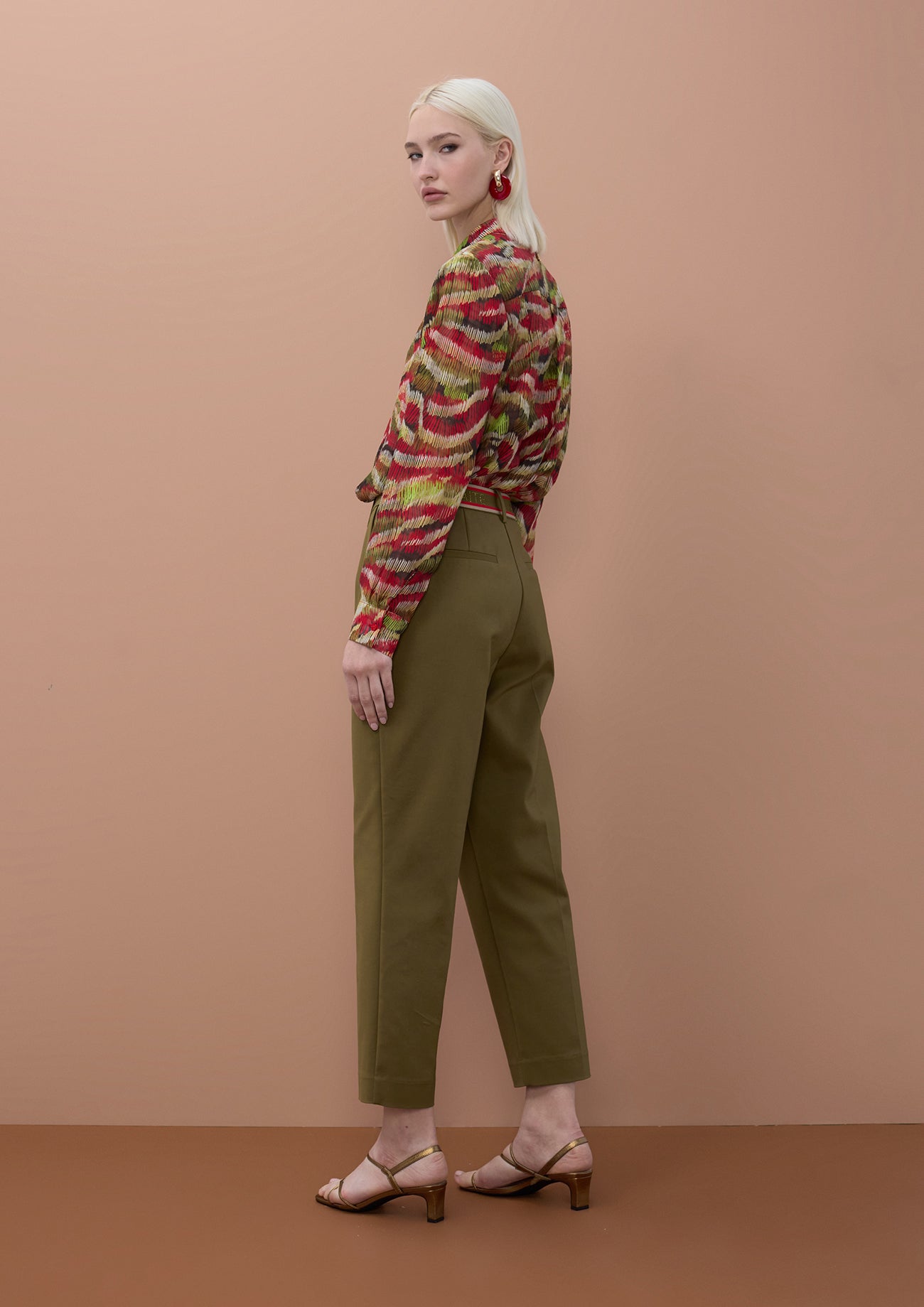 Long Sleeve Serpentine Print Shirt