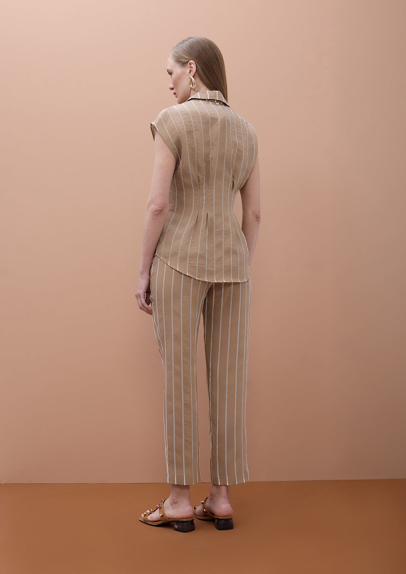 Short Sleeve Pinstriped Shirt