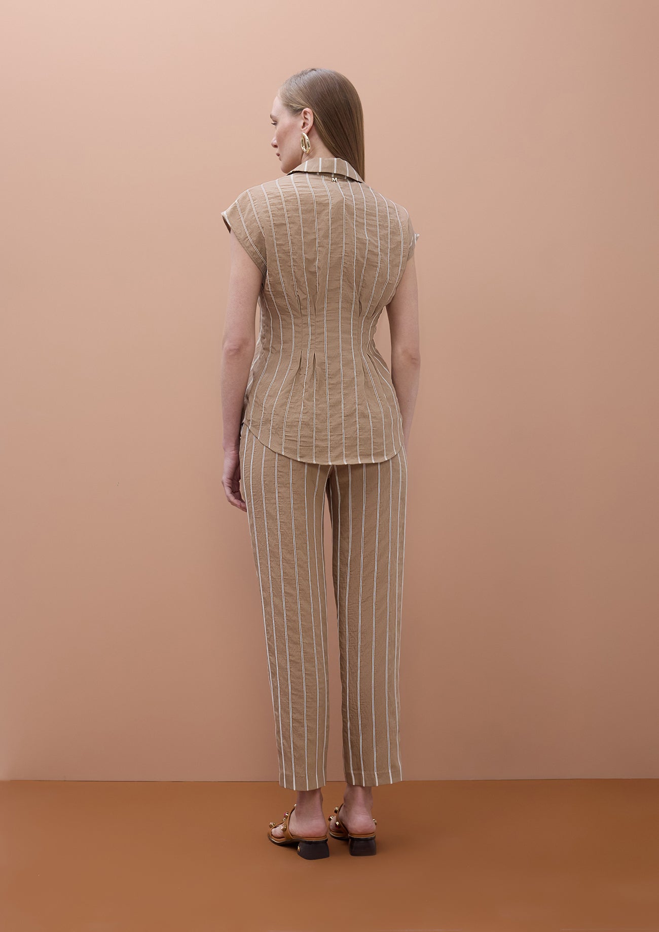 Short Sleeve Pinstriped Shirt
