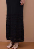 Long Knit Dress with Wide Straps and Hollow Neckline
