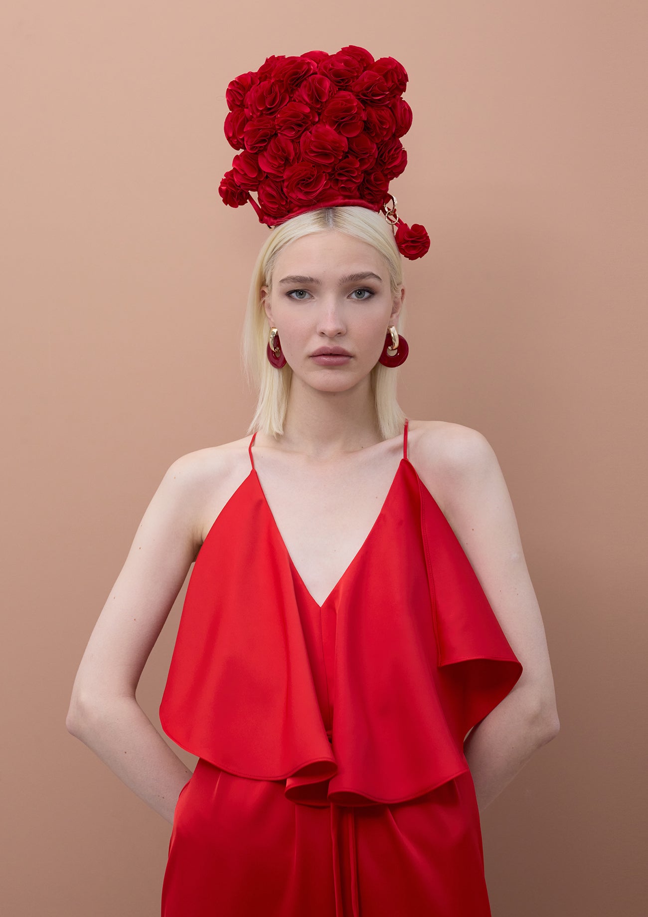 Ruffled V-Neck Dress