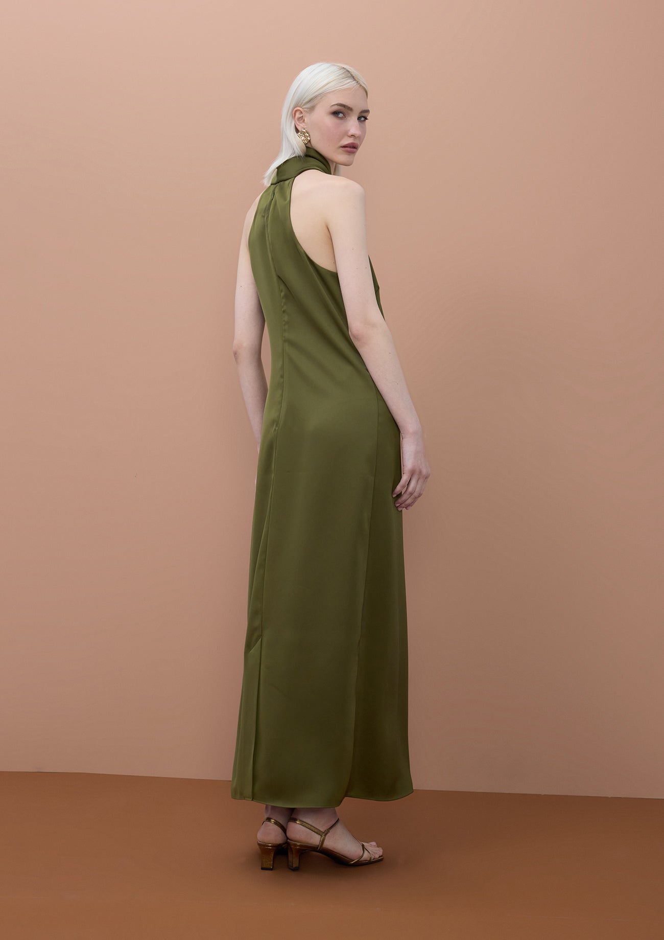 Satin Halter Neck Dress