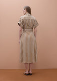 Short Sleeve Shirt Dress with Stripes