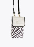 12402001-Mini animal print mobile phone bag-Black