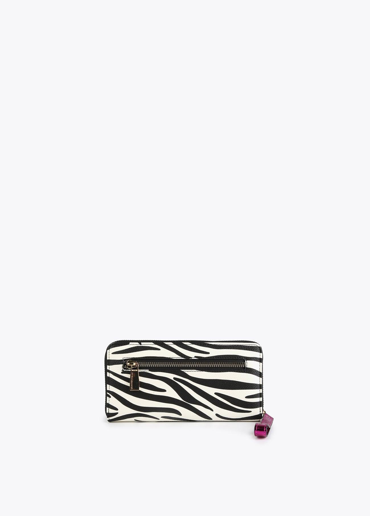 12405010-Zebra print wallet-White