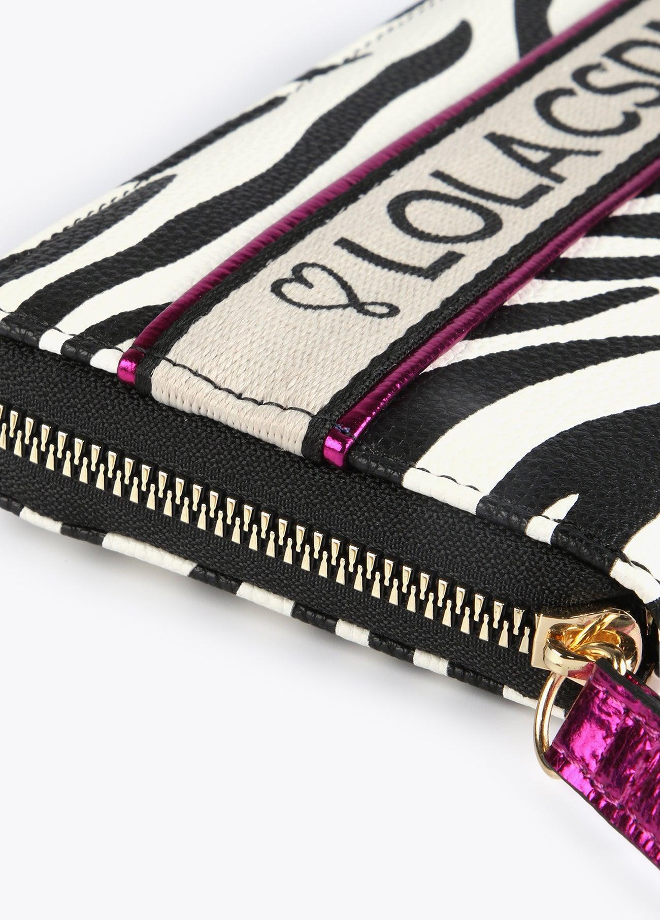 12405010-Zebra print wallet-White