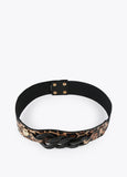 12407006-Animal print and chain elastic belt-Printed