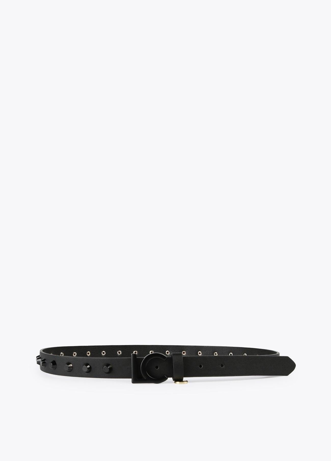 12407008-Flat studded belt-Black