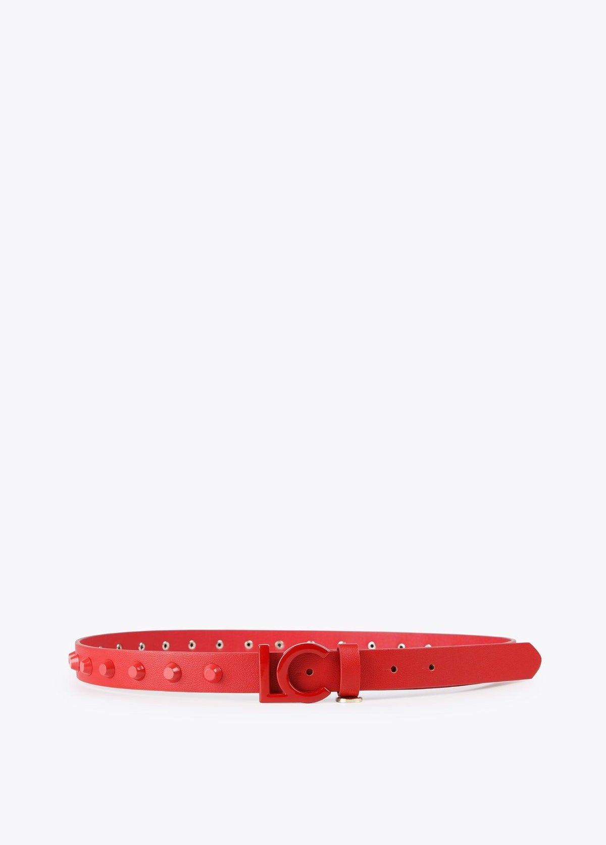 12407008-Flat studded belt-Red