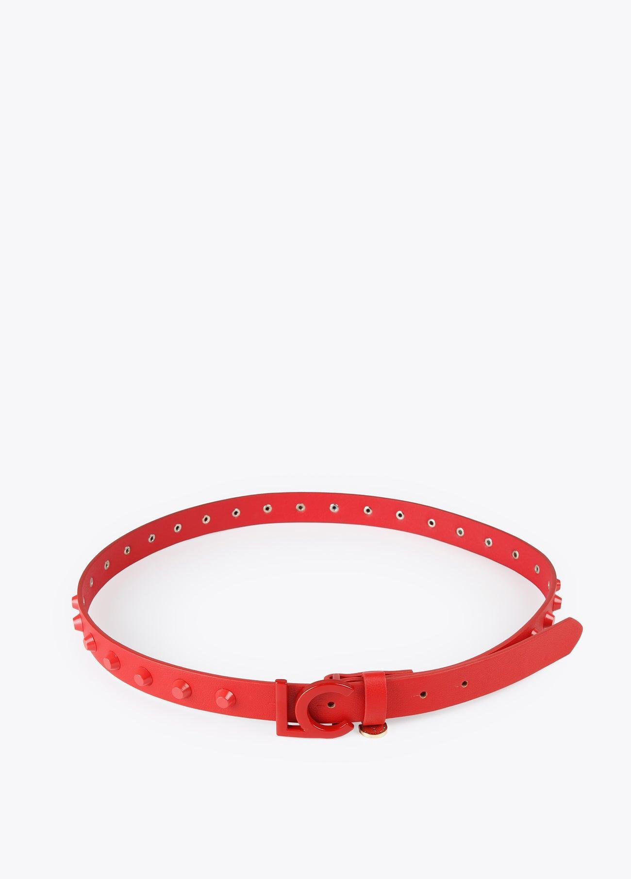 12407008-Flat studded belt-Red