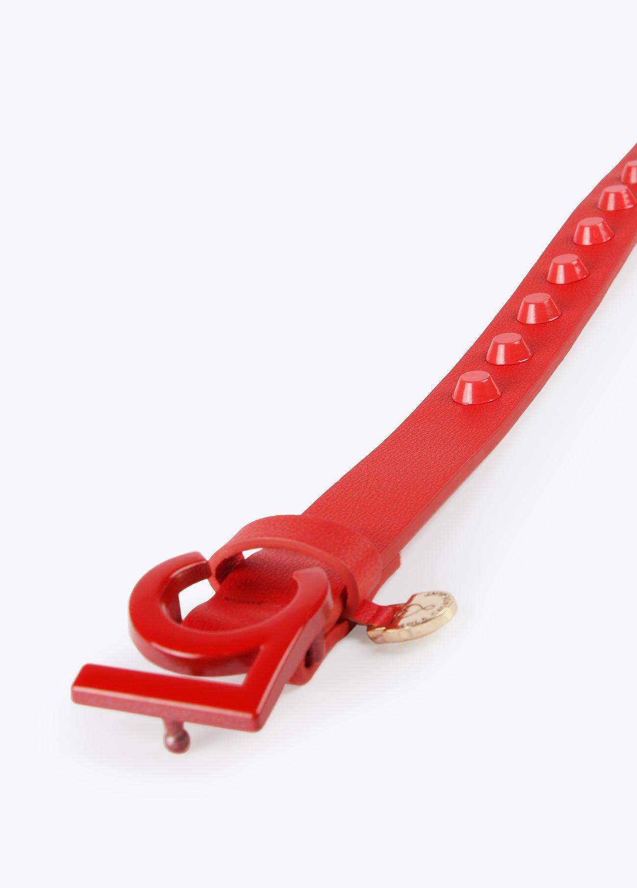 12407008-Flat studded belt-Red