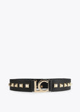 12407016-Studded LC belt-Black