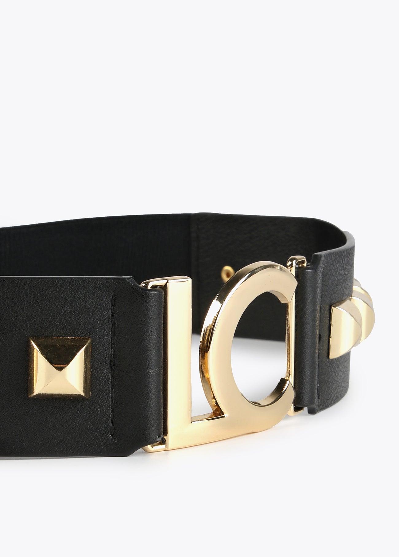 12407016-Studded LC belt-Black