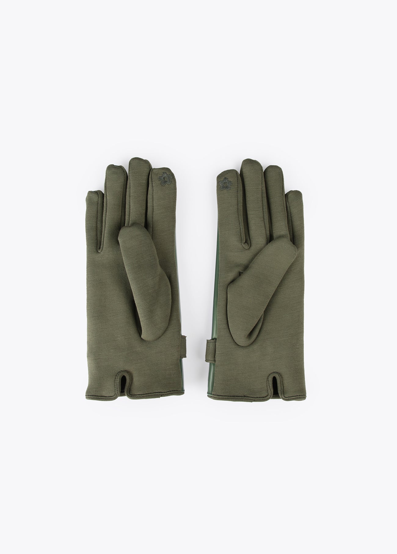 12409010-Patent leather buckle gloves-Green