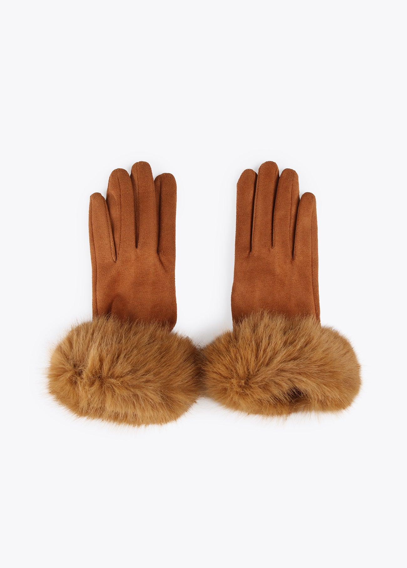 12409014-Fur gloves-Brown