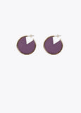 12410011-Faux leather hoop earrings-Lilac