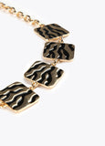 12411002-Short square animal print necklace-Black