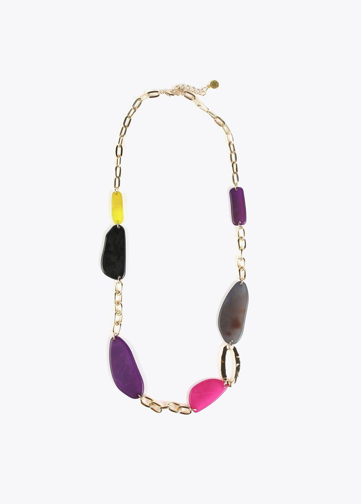 12411014-Long multicoloured necklace-Lime