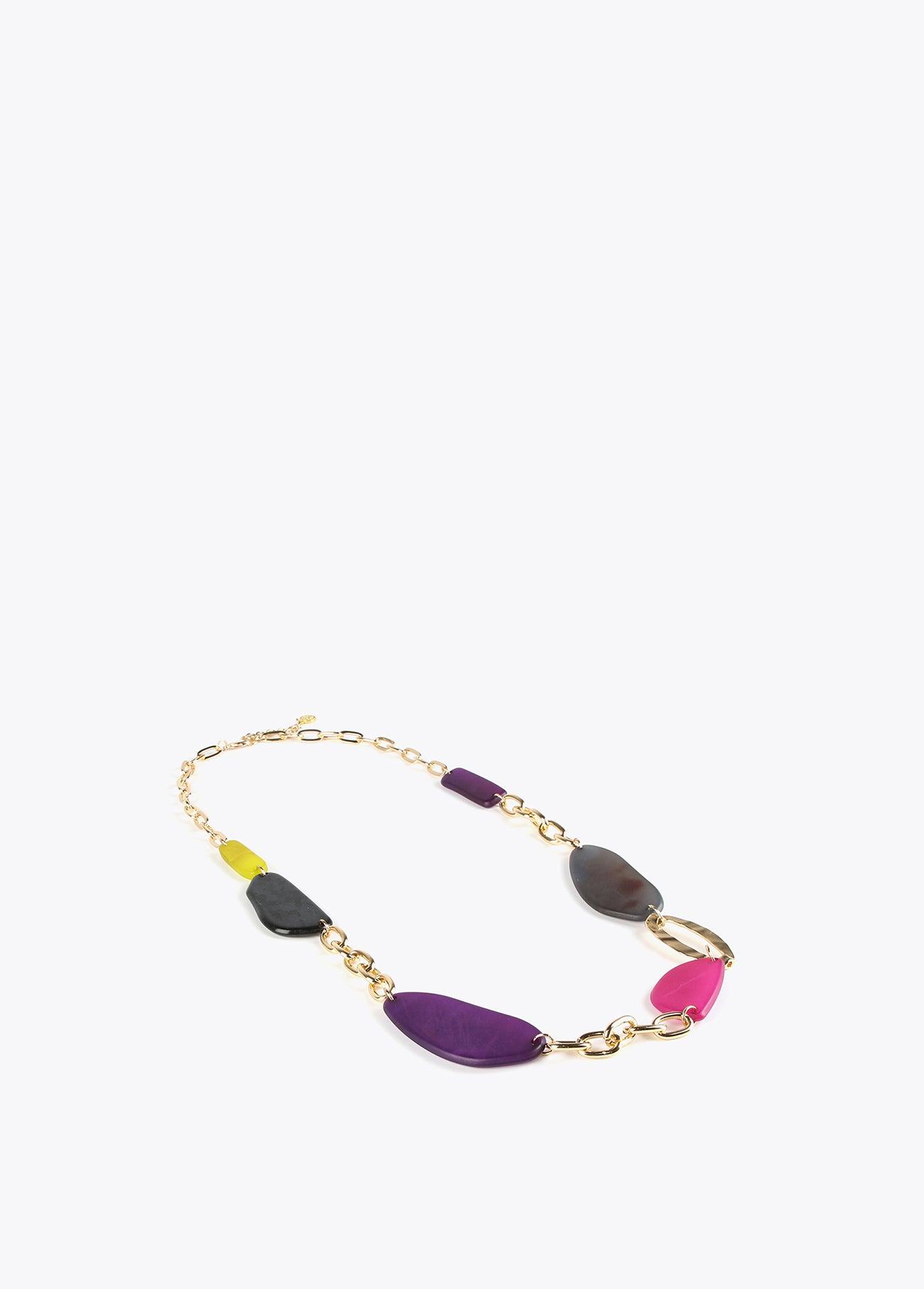 12411014-Long multicoloured necklace-Lime