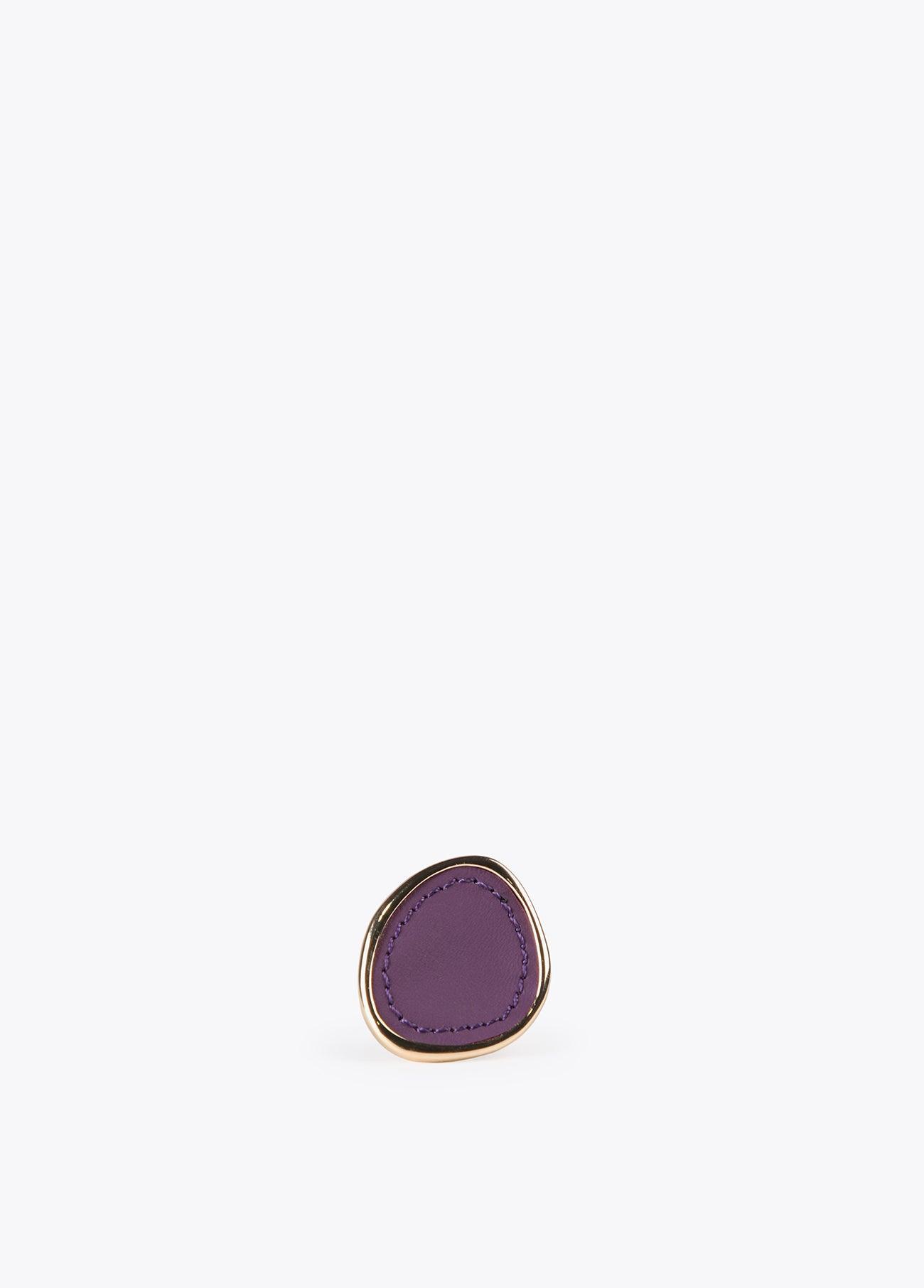 12412003-Gold ring with faux leather-Lilac