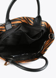 12419006-Animal zebra print bowling bag-Brown