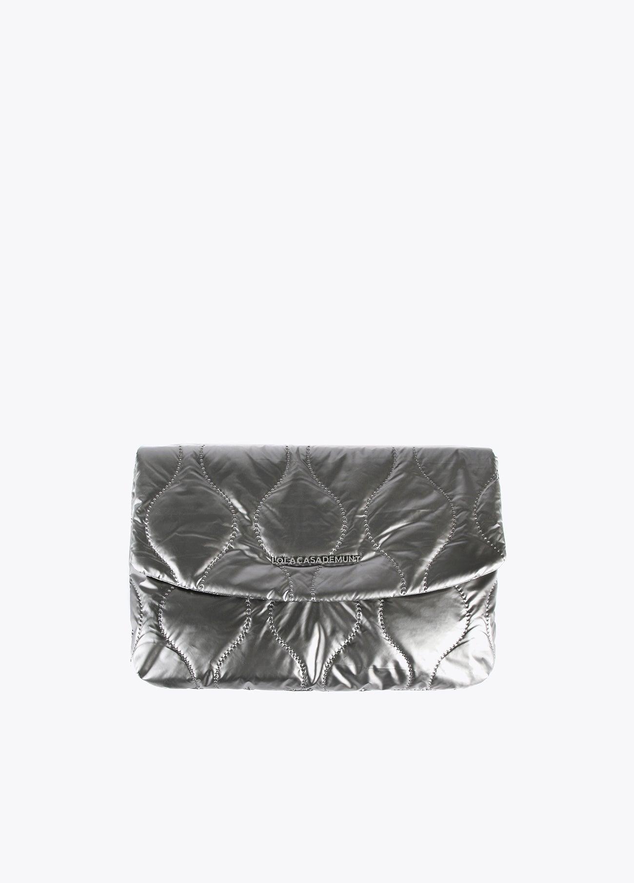 12423005-Metallic padded laptop sleeve-Grey