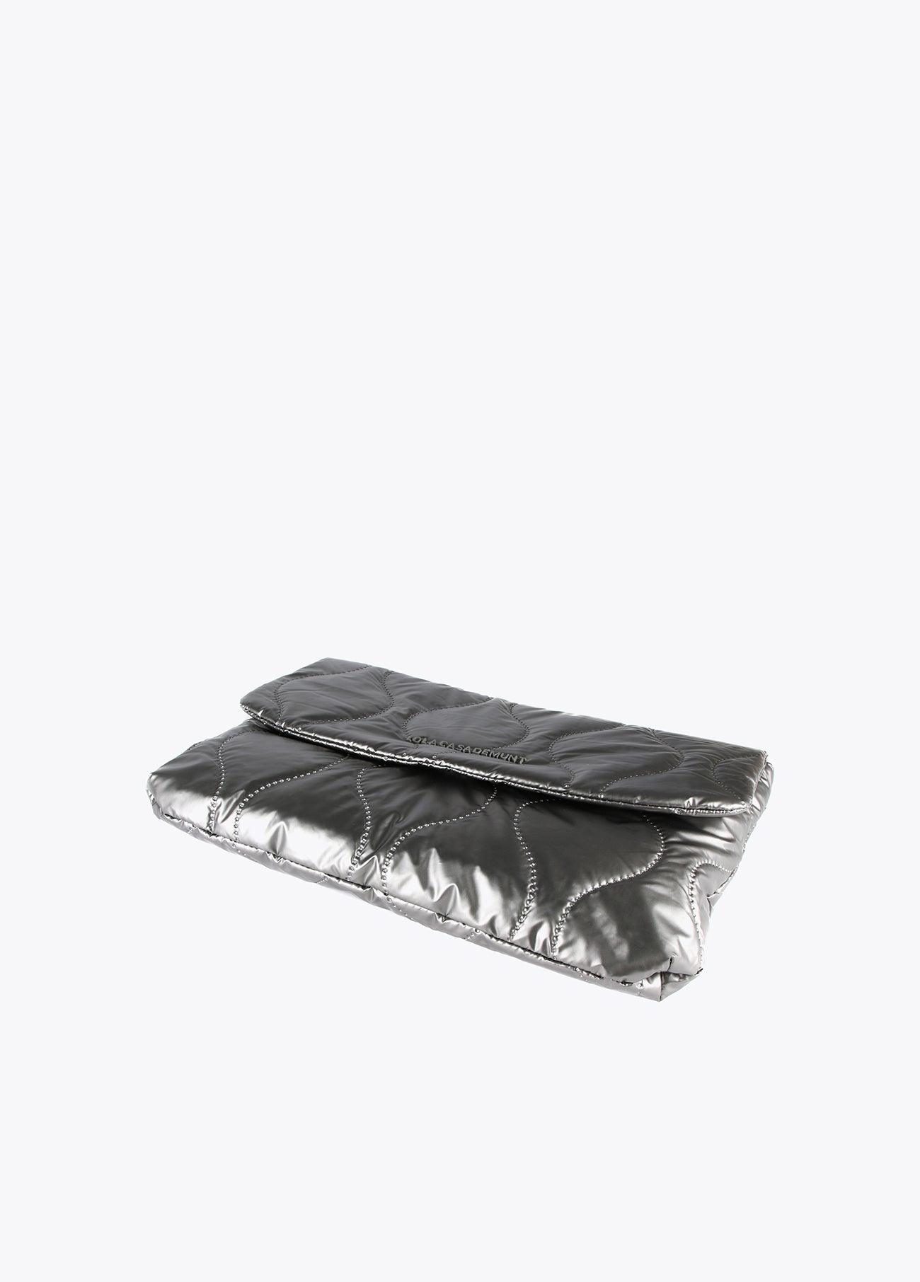 12423005-Metallic padded laptop sleeve-Grey