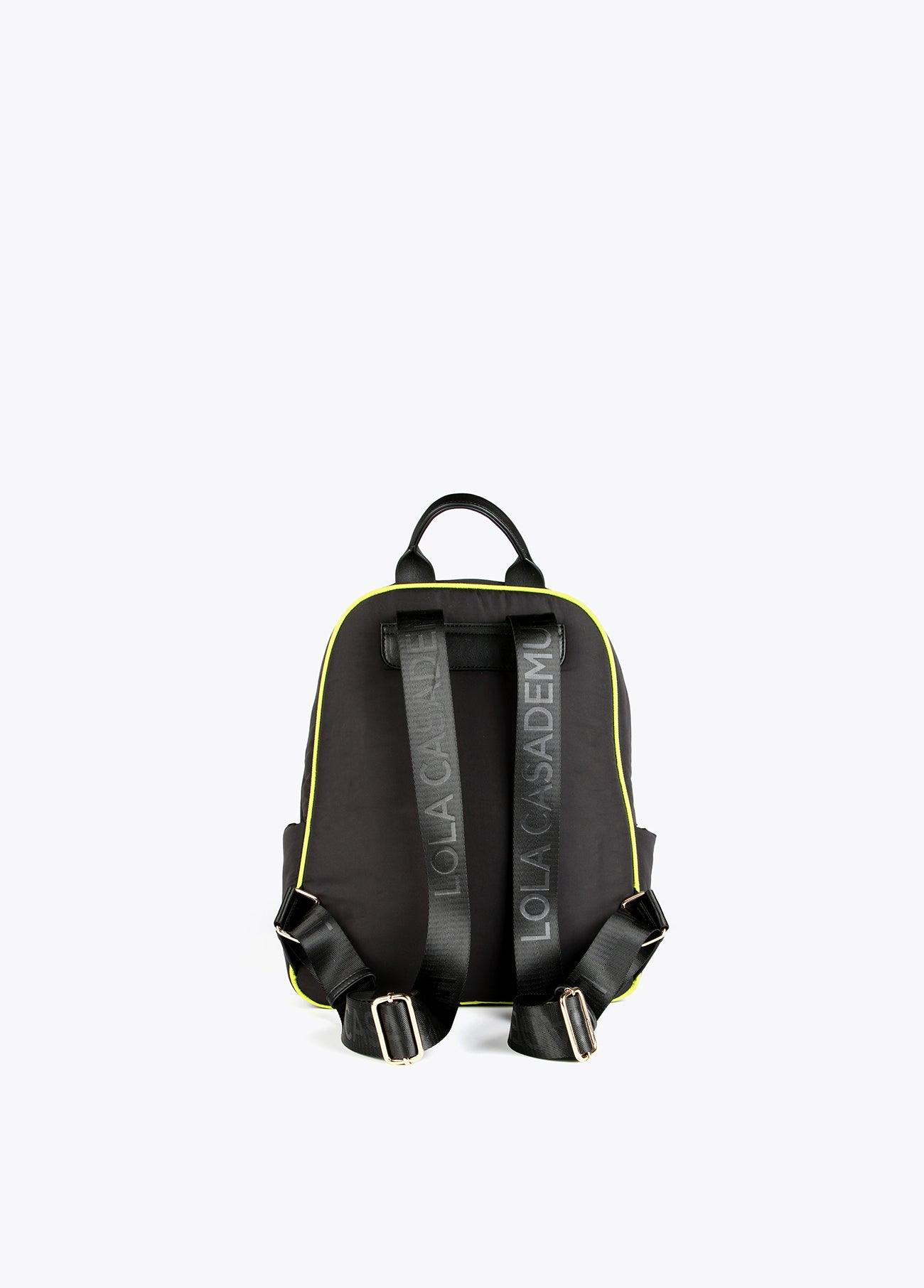 12425001-Logo and neon backpack-Black