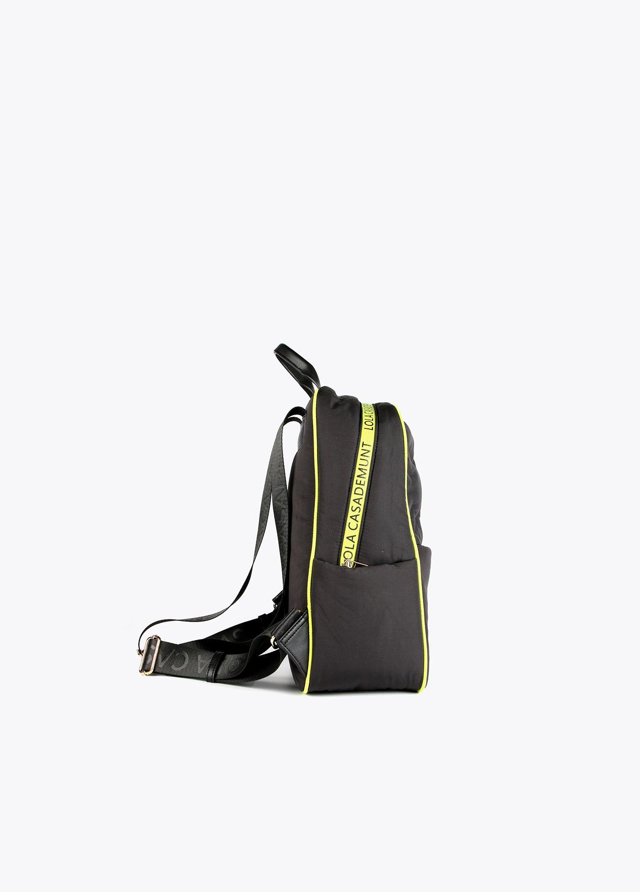 12425001-Logo and neon backpack-Black