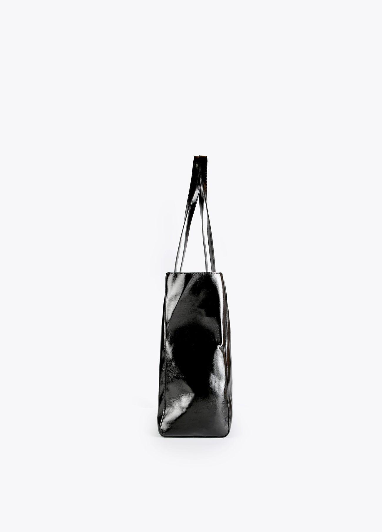 12428004-Faux leather tote bag-Black