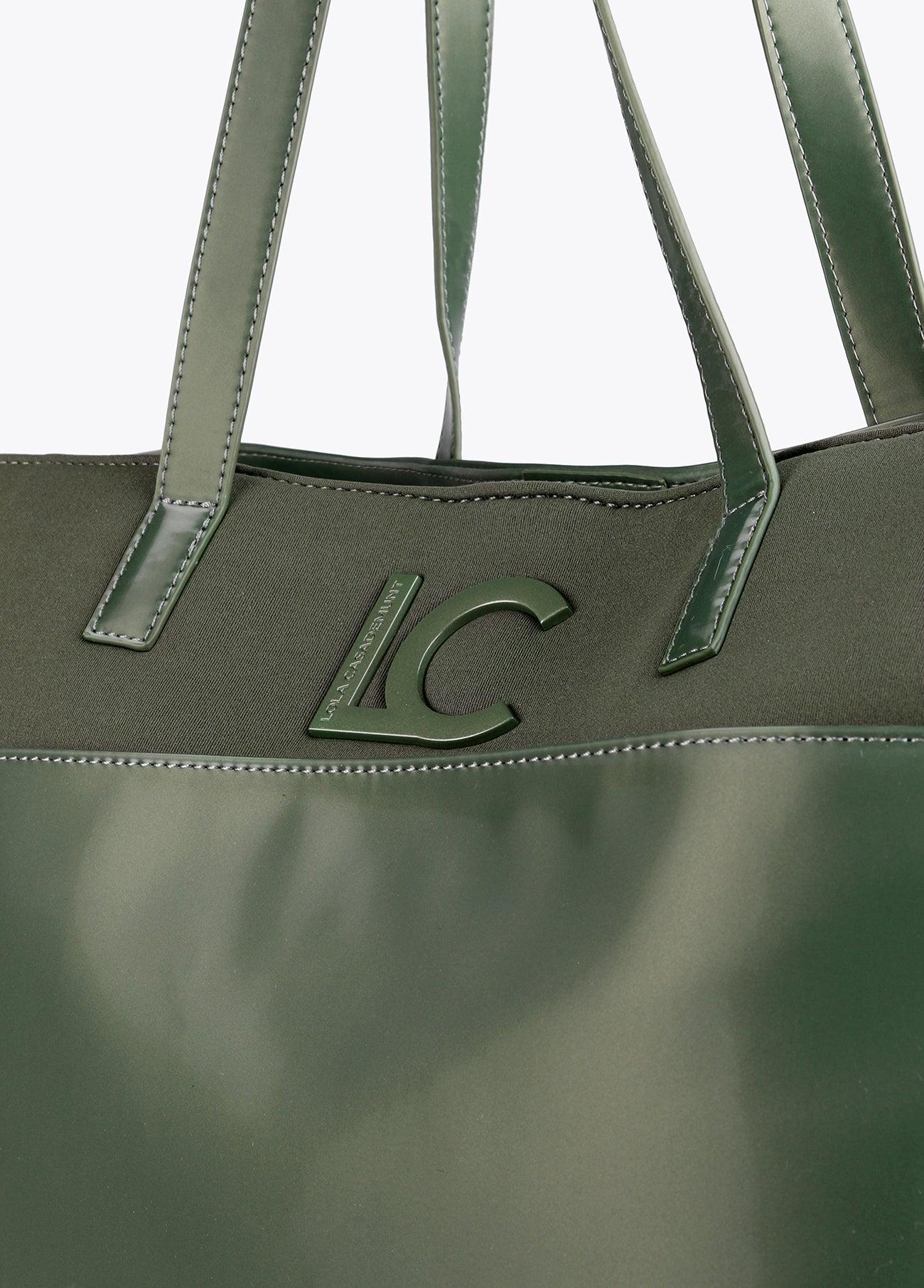 12428014-Laminated effect tote bag-Green