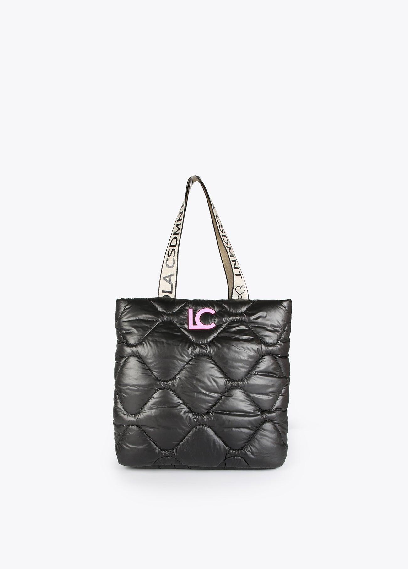 12428029-LC quilted tote bag-Black