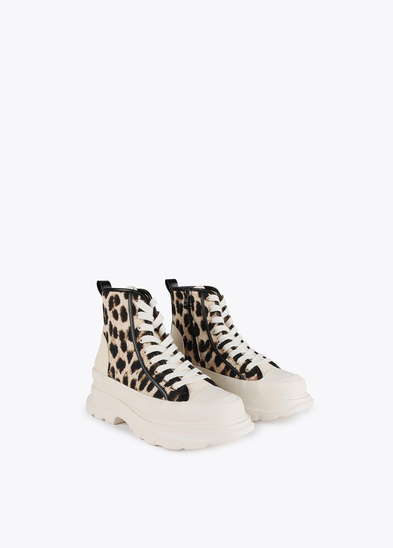 12430001-Leopard print platform ankle boots-Raw