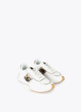 12430009-Animal print and gold sneakers-White