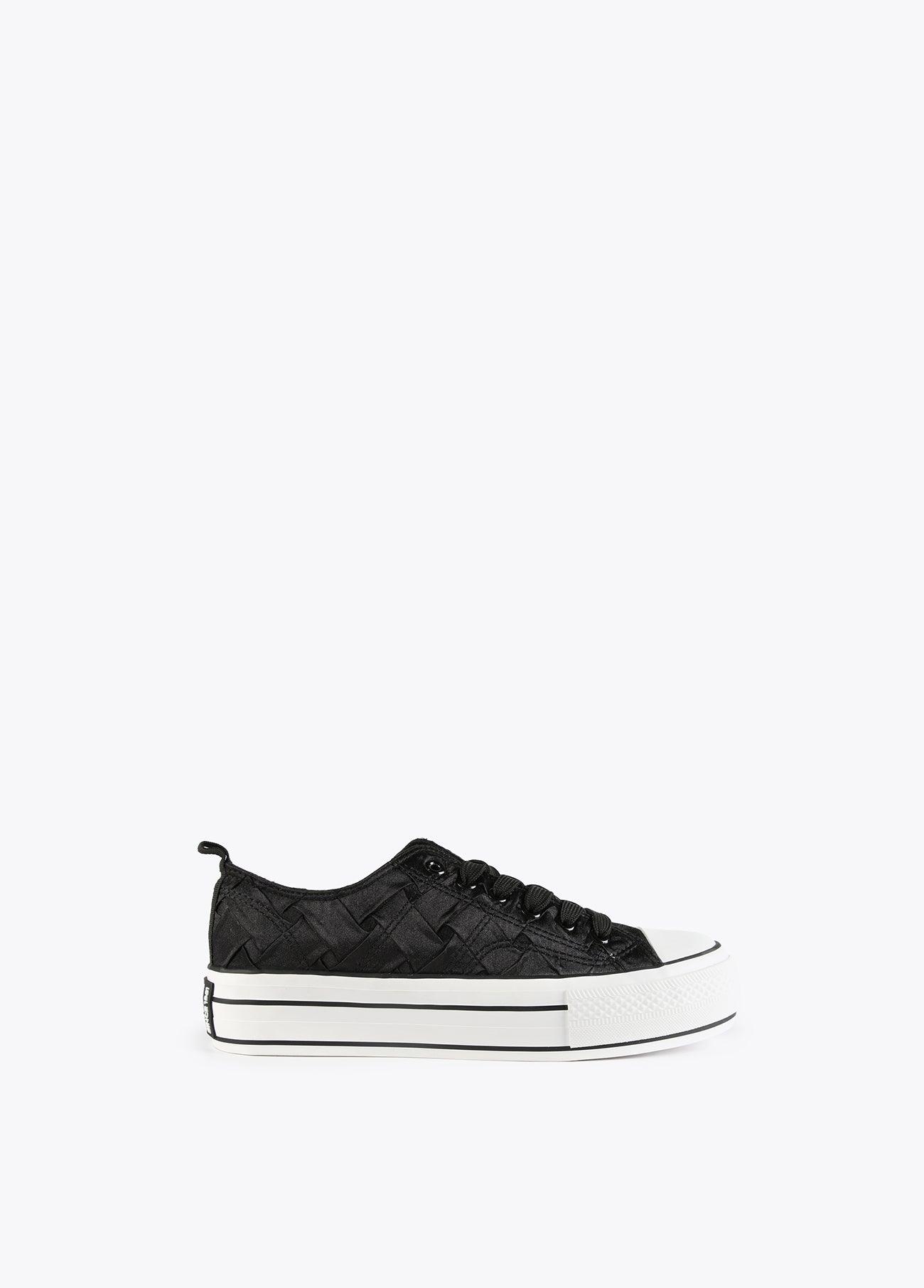 12430013-Braided fabric sneakers-Black