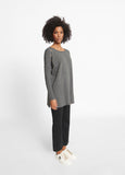 12461004-Long buttoned sweater-Grey