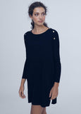 12461004-Long buttoned sweater-Black