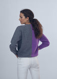 12461017-Two-tone flowing sweater-Grey